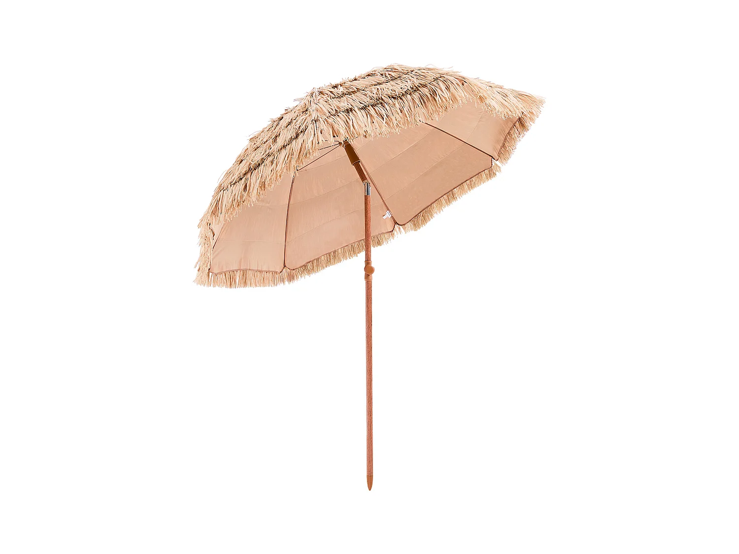 Parasol Hawaïen SucceBuy, 2 m Parasol Exotique Inclinable avec Toit Chaume PP, 8 Baleines Métalliques, pour Plage, Terrasse, Bord de Piscine, Jardin