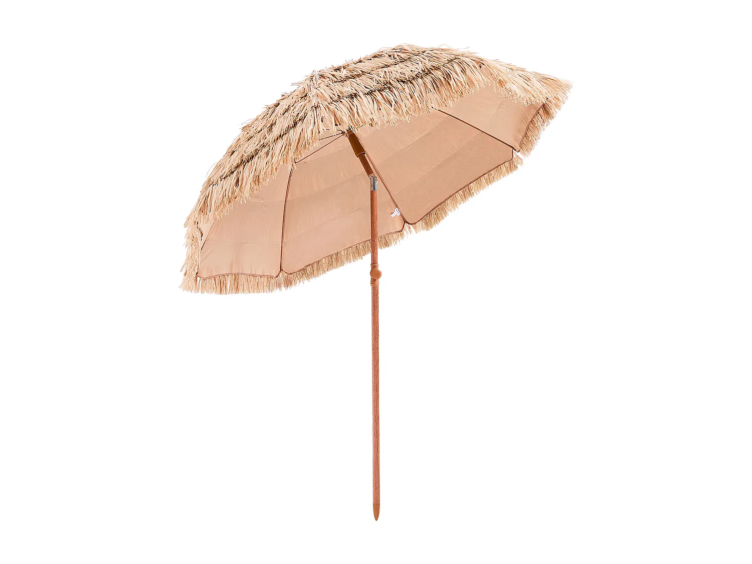 Parasol Hawaïen SucceBuy, 2 m Parasol Exotique Inclinable avec Toit Chaume PP, 8 Baleines Métalliques, pour Plage, Terrasse, Bord de Piscine, Jardin
