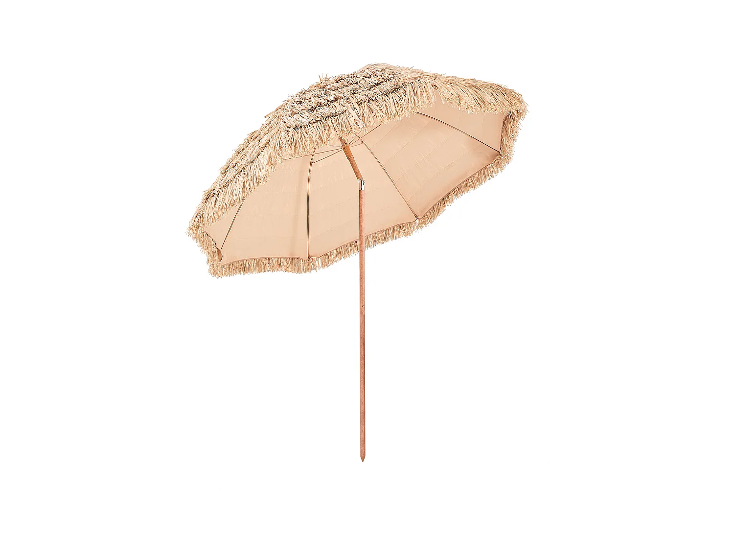 Parasol Hawaïen SucceBuy, 2,4 m Parasol Exotique Inclinable avec Toit Chaume PP, 8 Baleines Métalliques, pour Plage, Terrasse, Bord de Piscine, Jardin