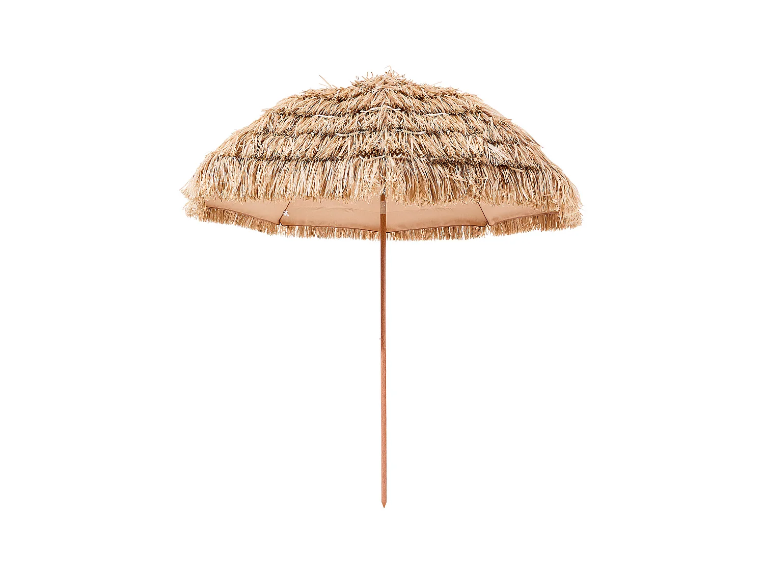 Parasol Hawaïen SucceBuy, 2,4 m Parasol Exotique Inclinable avec Toit Chaume PP, 8 Baleines Métalliques, pour Plage, Terrasse, Bord de Piscine, Jardin