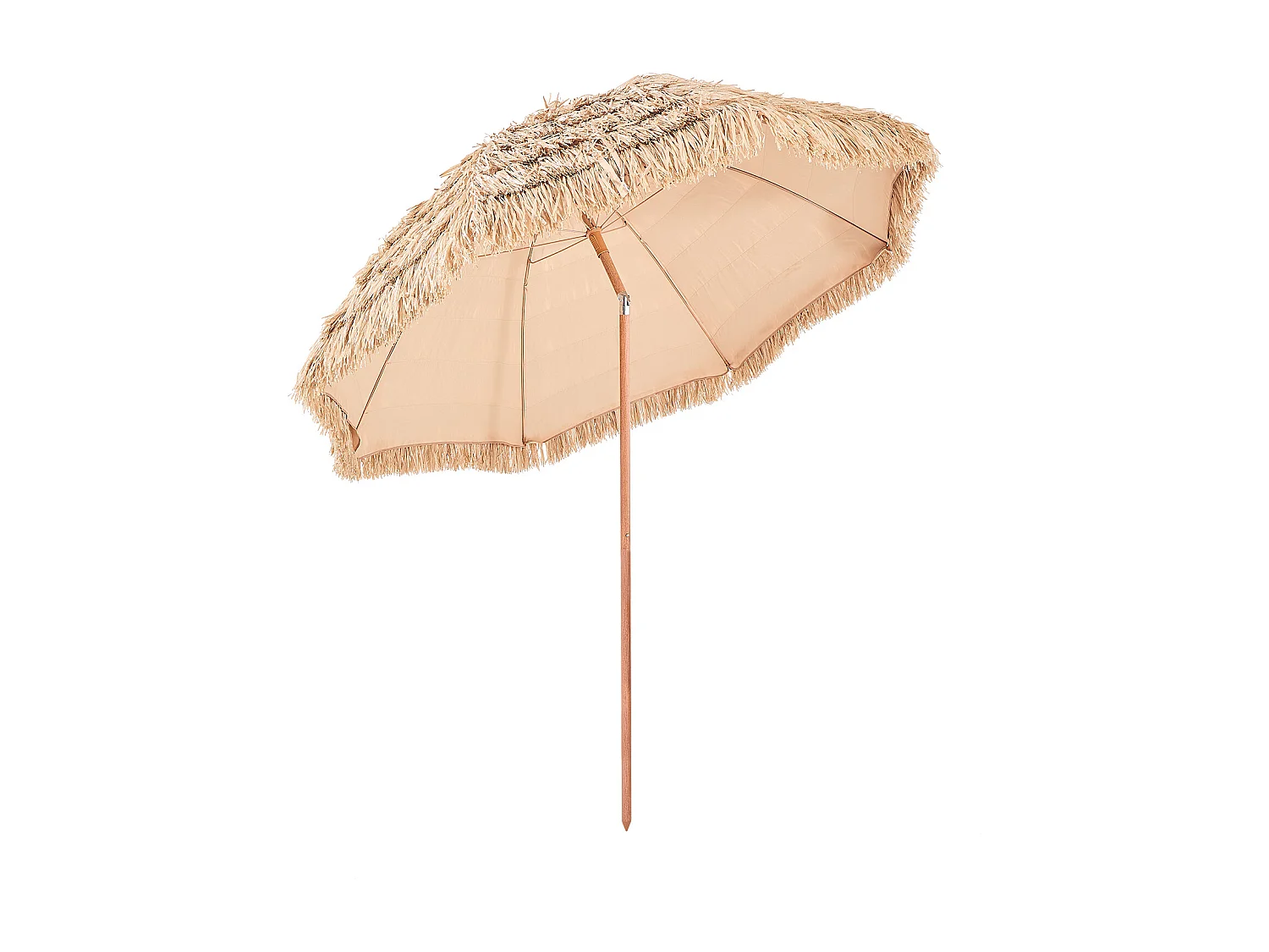 Parasol Hawaïen SucceBuy, 2,4 m Parasol Exotique Inclinable avec Toit Chaume PP, 8 Baleines Métalliques, pour Plage, Terrasse, Bord de Piscine, Jardin