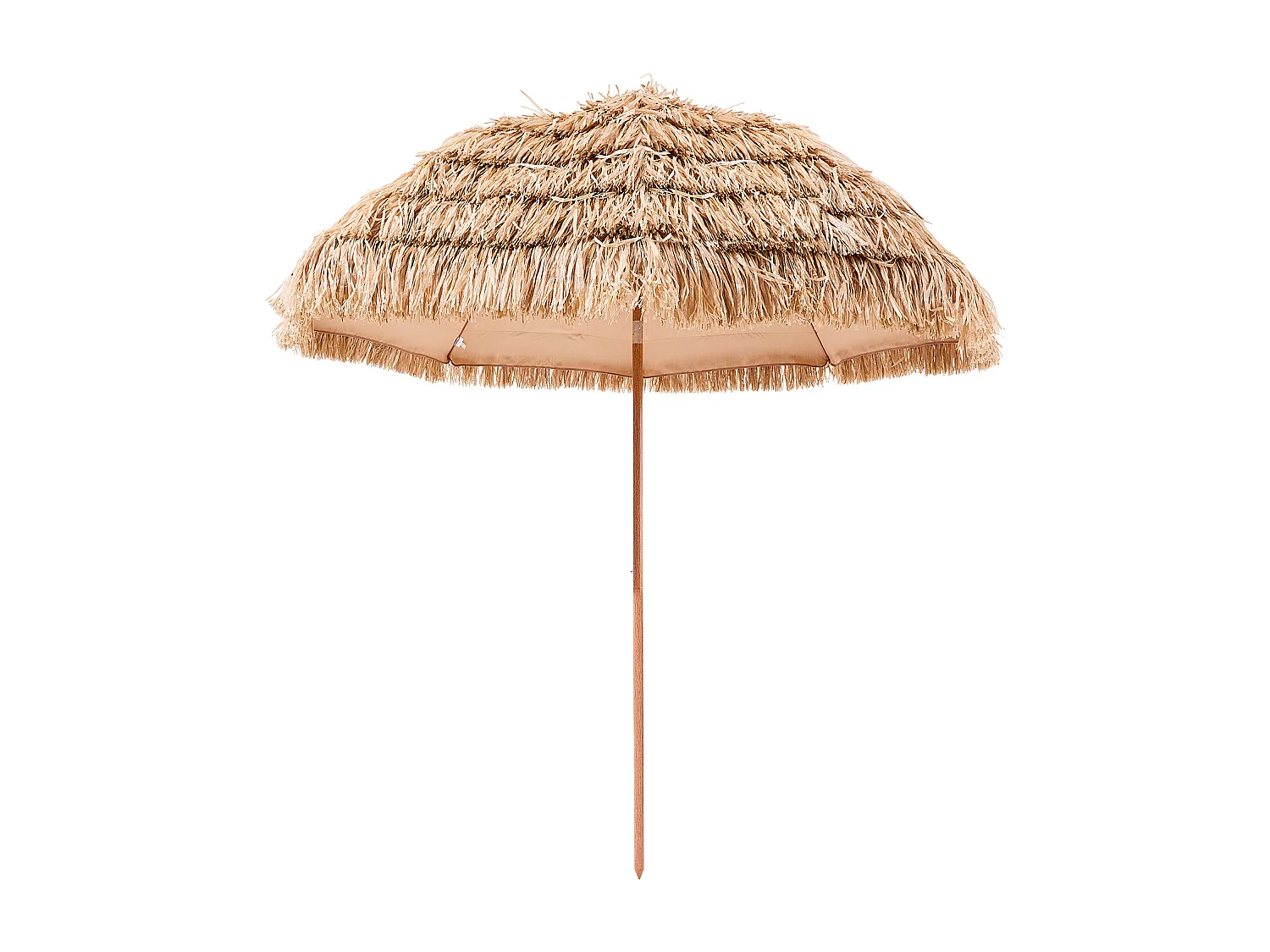 Parasol Hawaïen SucceBuy, 2,4 m Parasol Exotique Inclinable avec Toit Chaume PP, 8 Baleines Métalliques, pour Plage, Terrasse, Bord de Piscine, Jardin