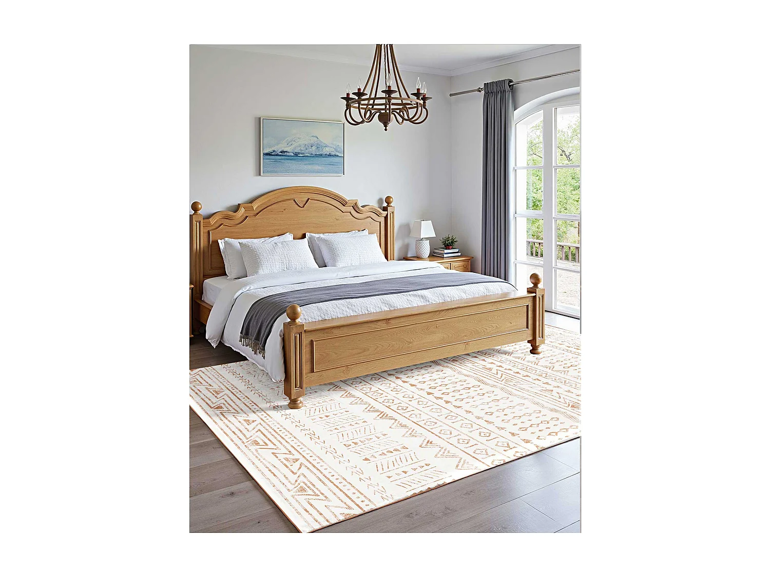 Tapis Salon SucceBuy, 1,8 x 2,7 m, Grand Tapis Chambre Lavable Antidérapant, Doux Confortable, Style Moderne, pour Chambre, Beige