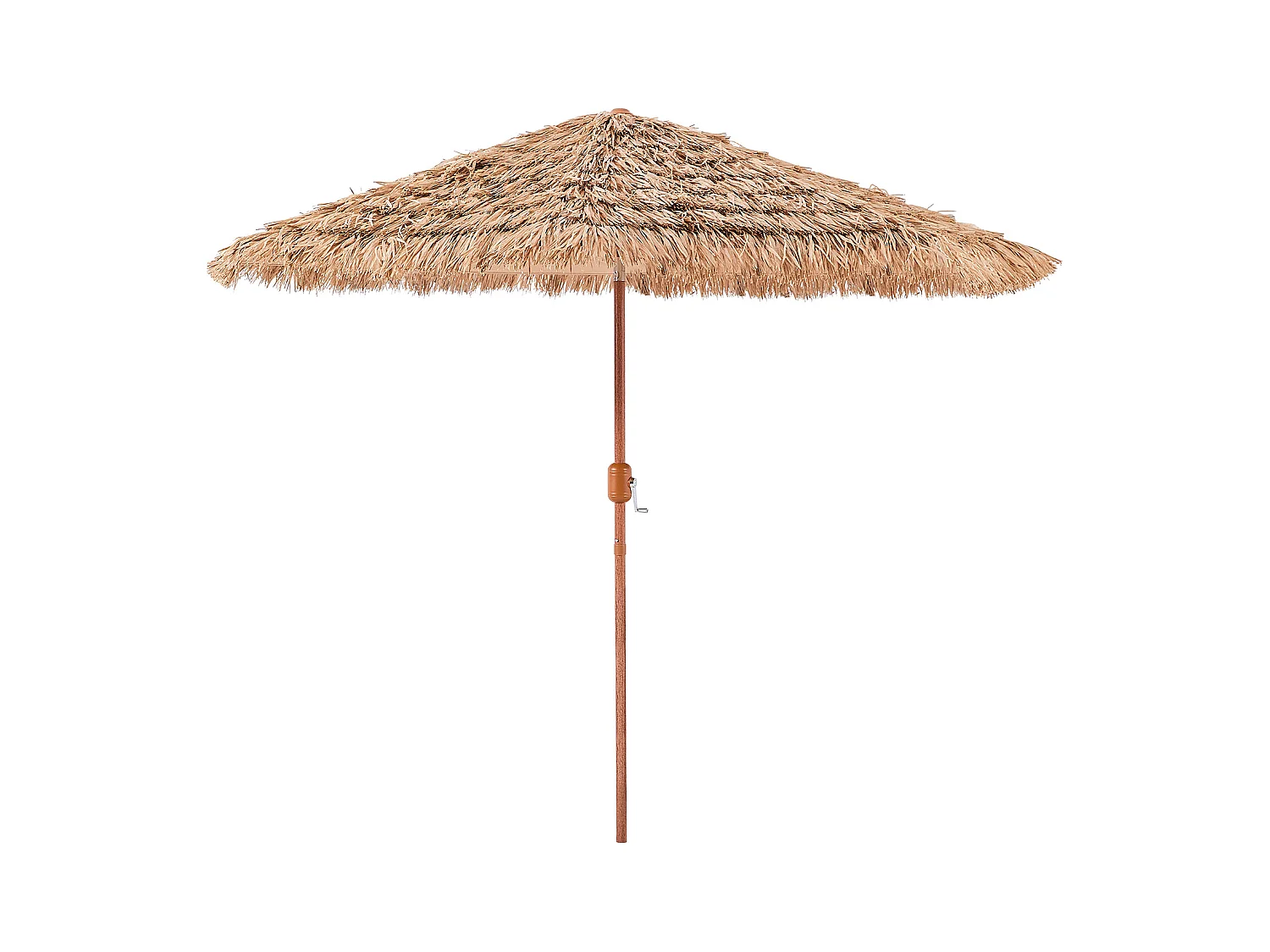 Parasol Hawaïen SucceBuy, 2,7 m Parasol Exotique Inclinable avec Toit Chaume PP, 8 Baleines Métalliques, pour Plage, Terrasse, Bord de Piscine, Jardin