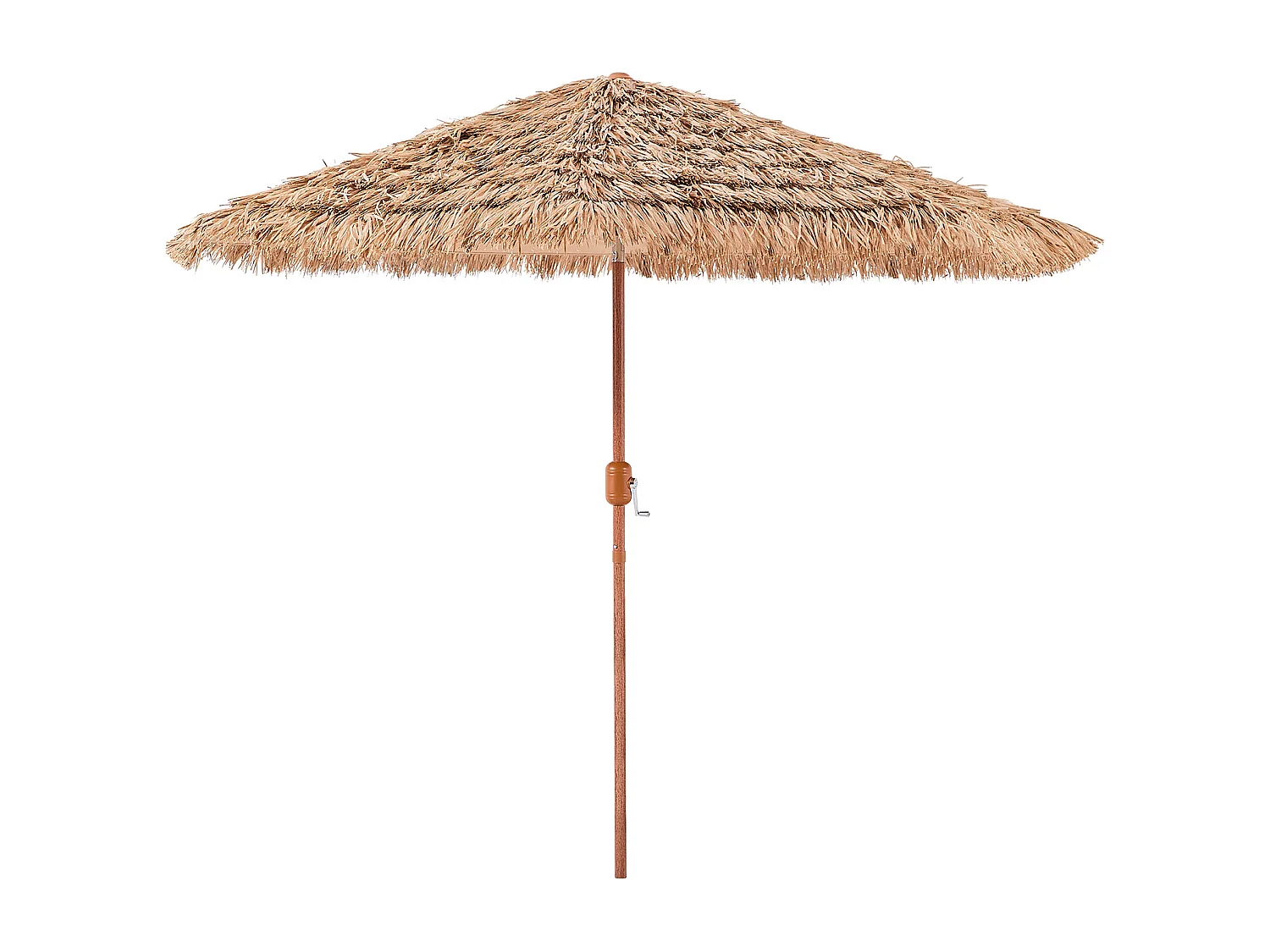 Parasol Hawaïen SucceBuy, 2,7 m Parasol Exotique Inclinable avec Toit Chaume PP, 8 Baleines Métalliques, pour Plage, Terrasse, Bord de Piscine, Jardin