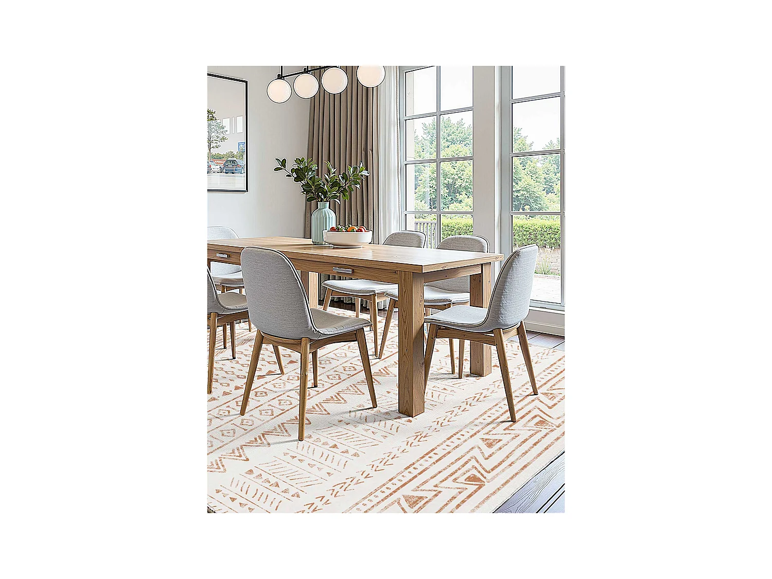 Tapis Salon SucceBuy, 1,5 x 2,4 m, Grand Tapis Chambre Lavable Antidérapant, Doux Confortable, Style Moderne, pour Chambre, Beige