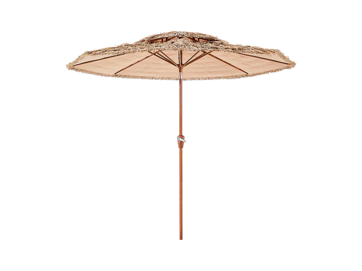 Parasol Hawaïen SucceBuy, 2,7 m Parasol Exotique Inclinable avec Toit Chaume PP, 8 Baleines Métalliques, pour Plage, Terrasse, Bord de Piscine, Jardin