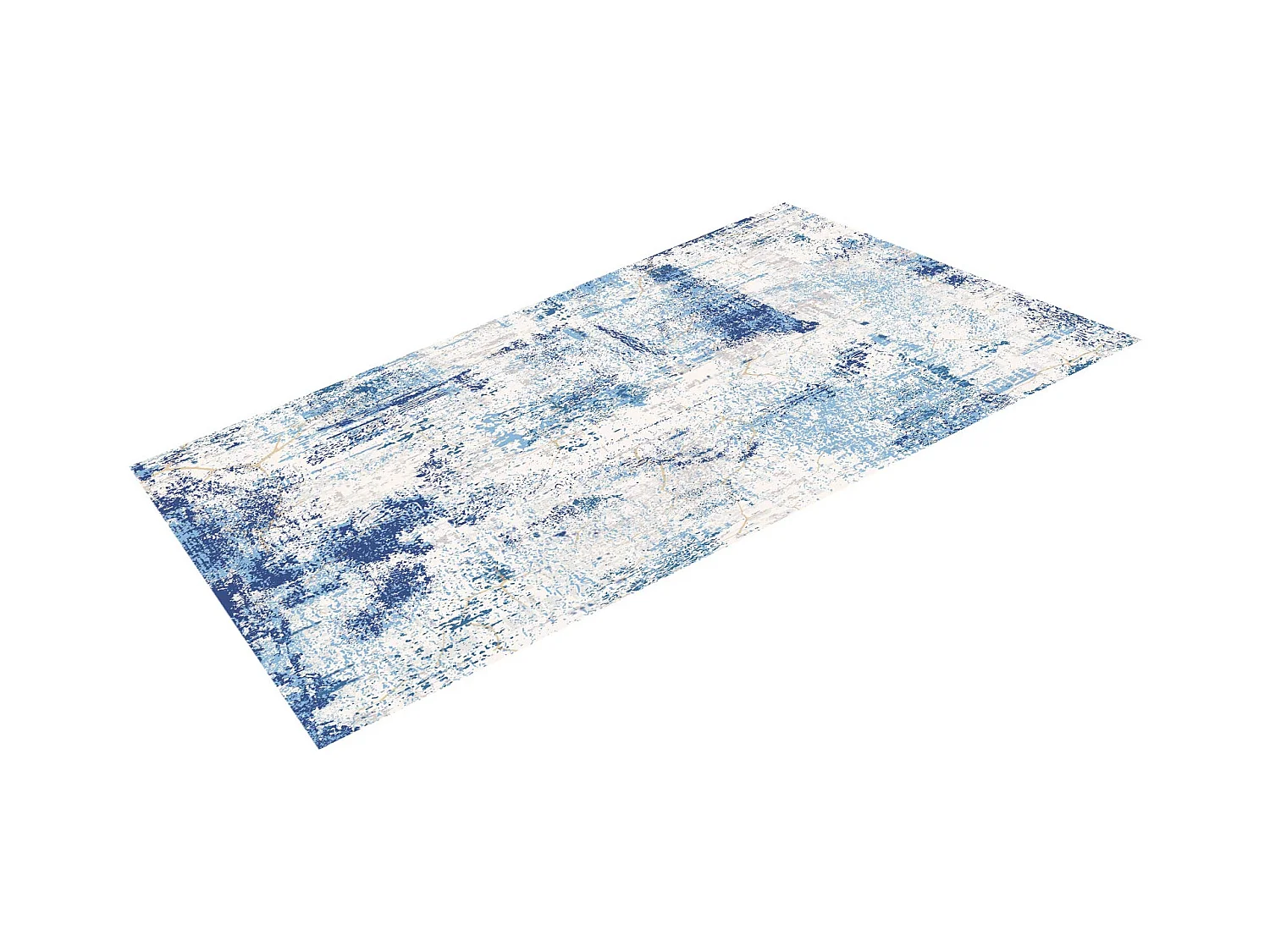 Tapis Salon SucceBuy, 1,5 x 2,1 m, Grand Tapis Chambre Lavable Antidérapant, Doux Confortable, Style Moderne, pour Chambre, Bleu