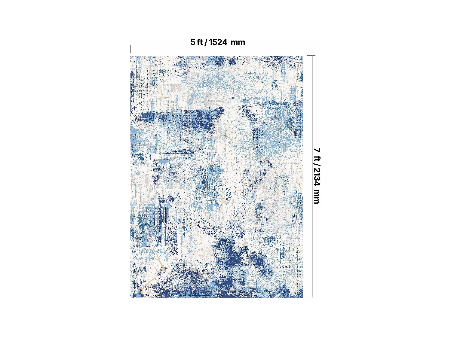 Tapis Salon SucceBuy, 1,5 x 2,1 m, Grand Tapis Chambre Lavable Antidérapant, Doux Confortable, Style Moderne, pour Chambre, Bleu