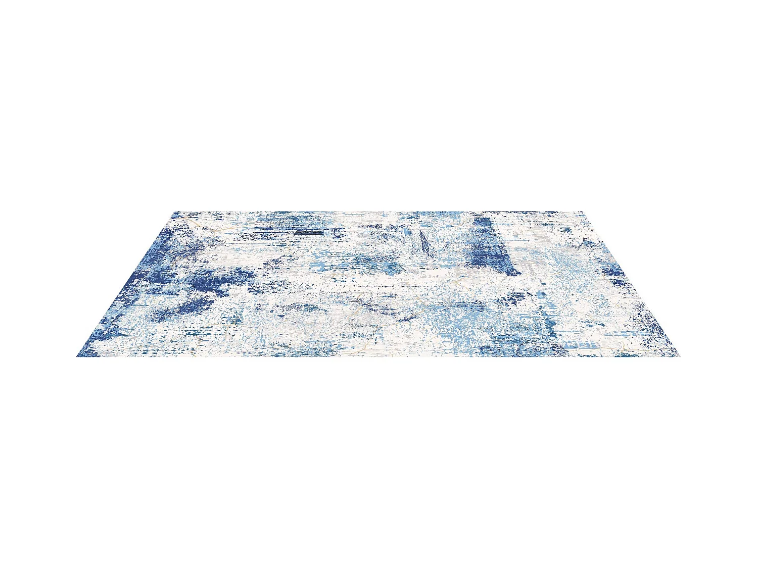 Tapis Salon SucceBuy, 1,5 x 2,1 m, Grand Tapis Chambre Lavable Antidérapant, Doux Confortable, Style Moderne, pour Chambre, Bleu