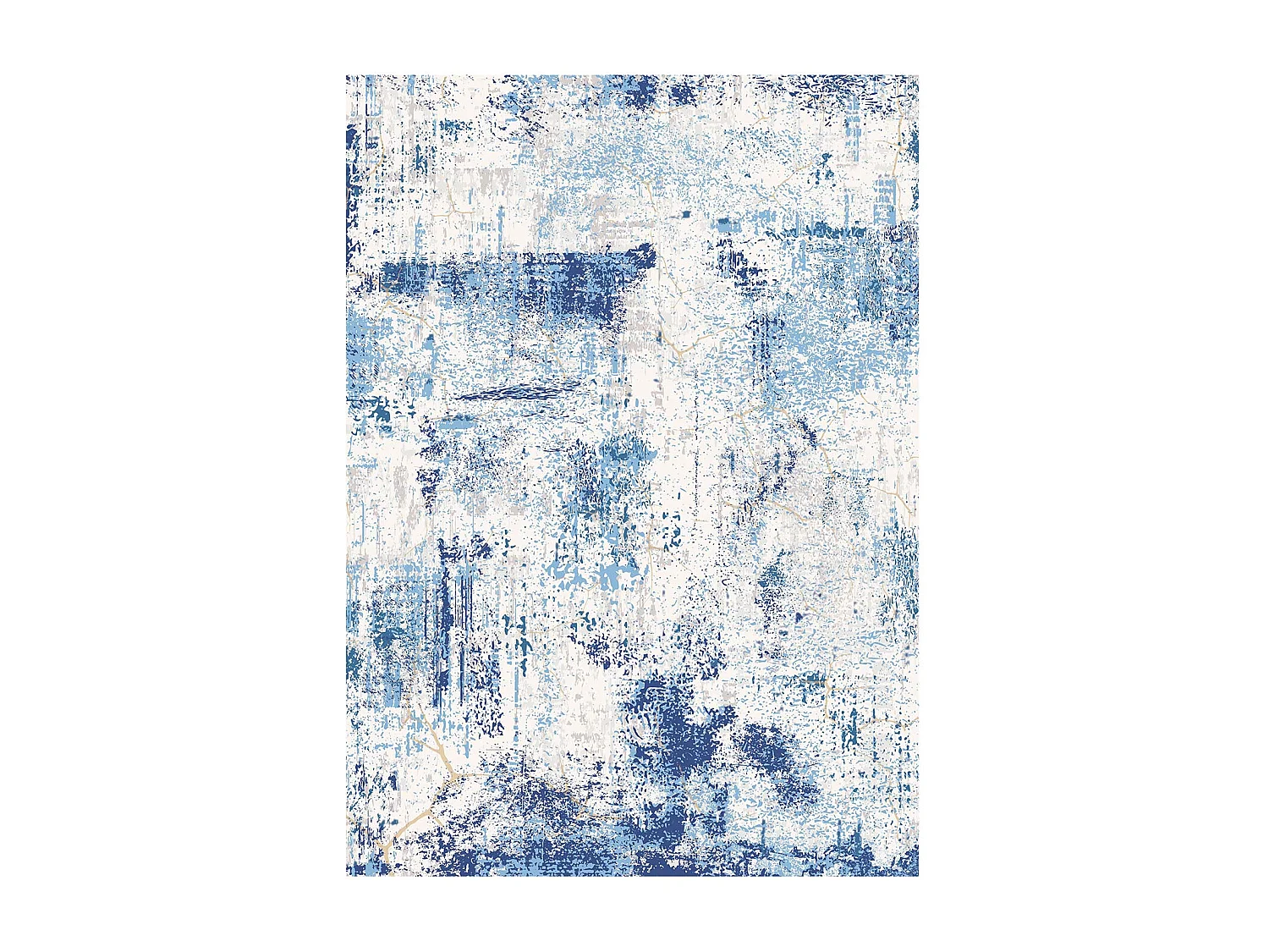 Tapis Salon SucceBuy, 1,5 x 2,1 m, Grand Tapis Chambre Lavable Antidérapant, Doux Confortable, Style Moderne, pour Chambre, Bleu