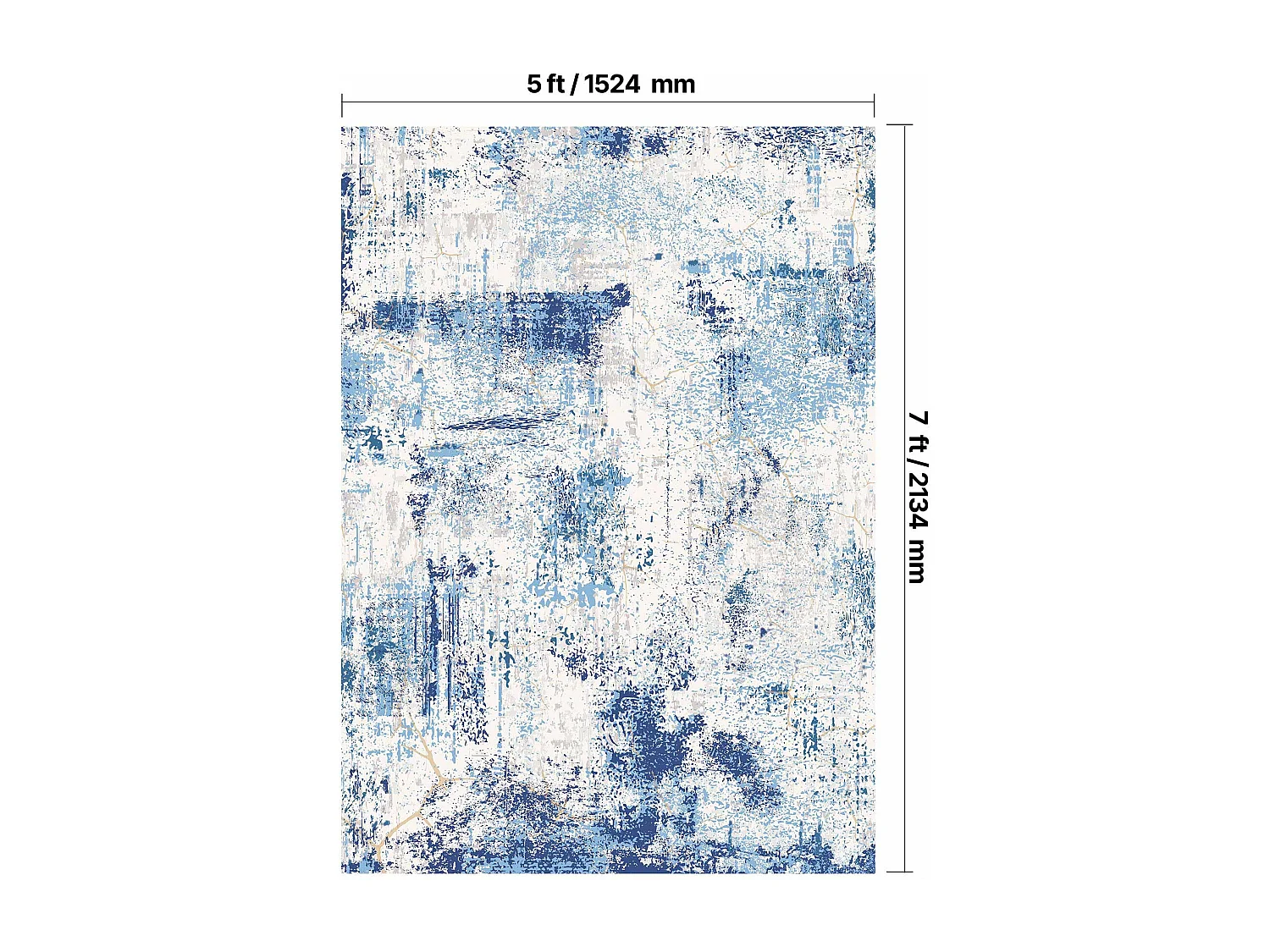 Tapis Salon SucceBuy, 1,5 x 2,1 m, Grand Tapis Chambre Lavable Antidérapant, Doux Confortable, Style Moderne, pour Chambre, Bleu