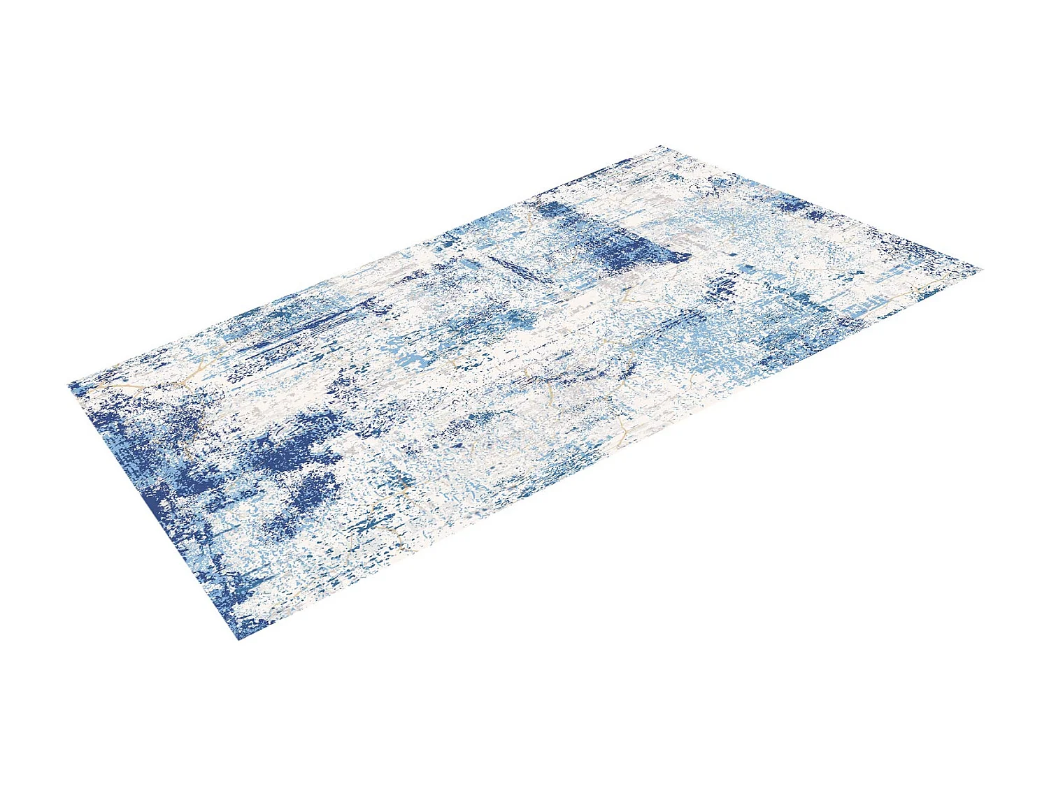 Tapis Salon SucceBuy, 1,5 x 2,1 m, Grand Tapis Chambre Lavable Antidérapant, Doux Confortable, Style Moderne, pour Chambre, Bleu