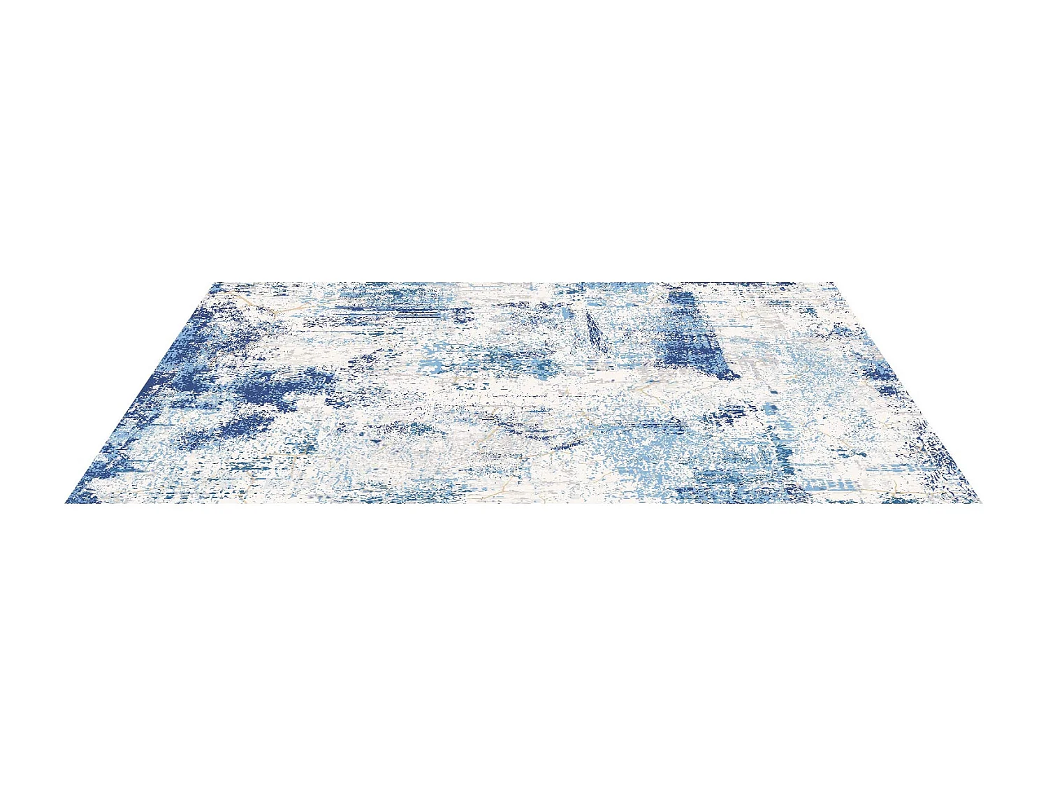 Tapis Salon SucceBuy, 1,5 x 2,1 m, Grand Tapis Chambre Lavable Antidérapant, Doux Confortable, Style Moderne, pour Chambre, Bleu