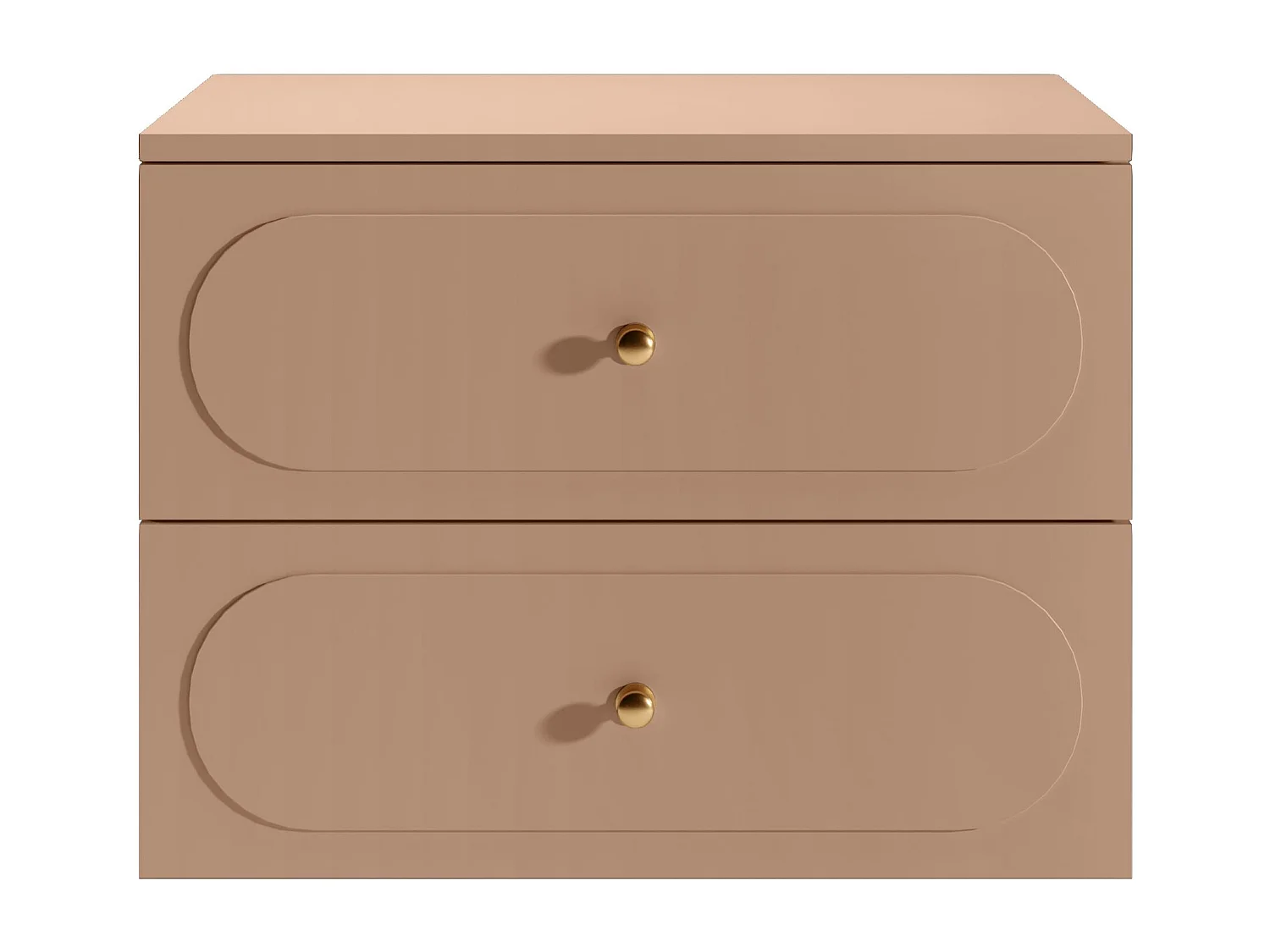 Meuble sous vasque suspendu avec planche  - Vieux rose - 80 cm - SATOBAL