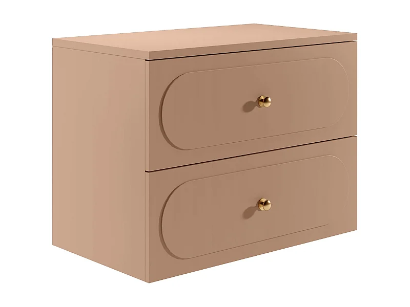 Mueble bajo lavabo suspendido con encimera - Rosa antiguo - 80 cm - SATOBAL