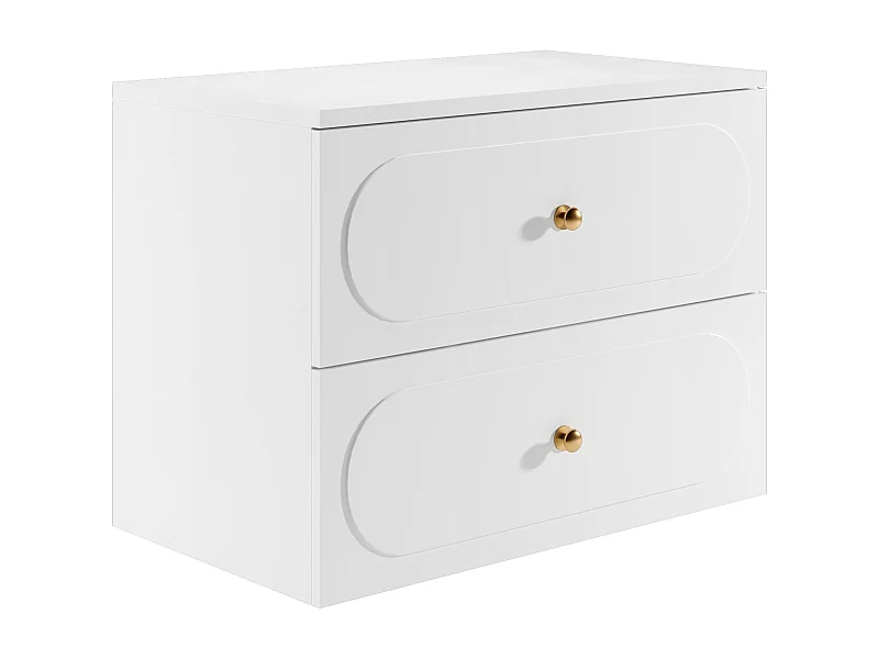 Mueble bajo lavabo suspendido con encimera - Blanco - 80 cm - SATOBAL