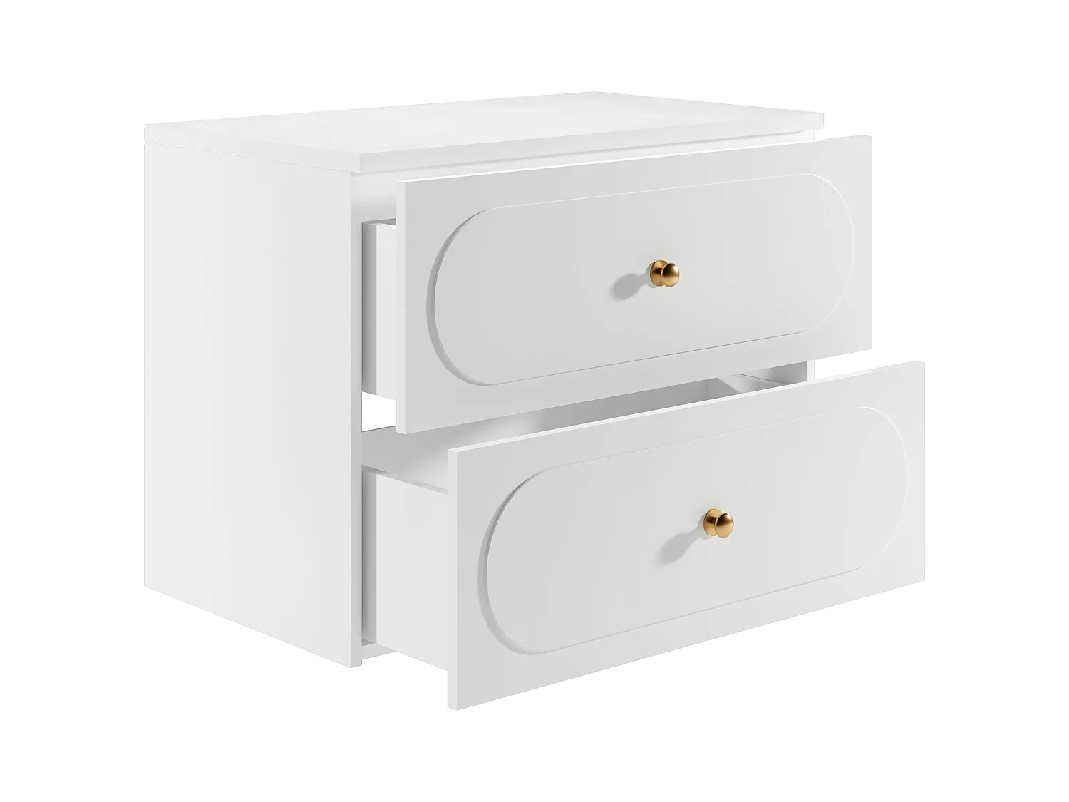 Meuble sous vasque suspendu avec planche - Blanc - 80 cm - SATOBAL