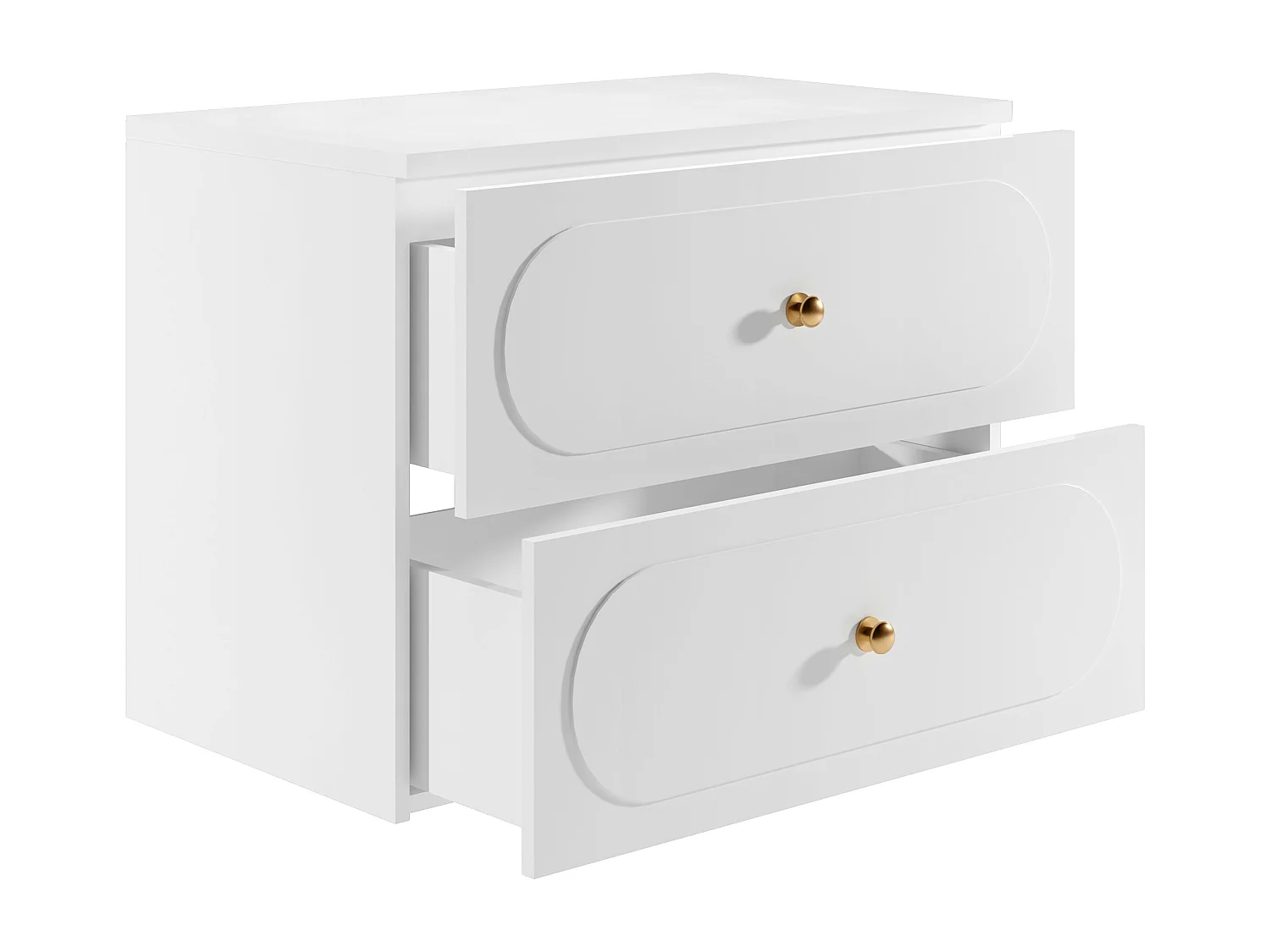 Meuble sous vasque suspendu avec planche - Blanc - 80 cm - SATOBAL