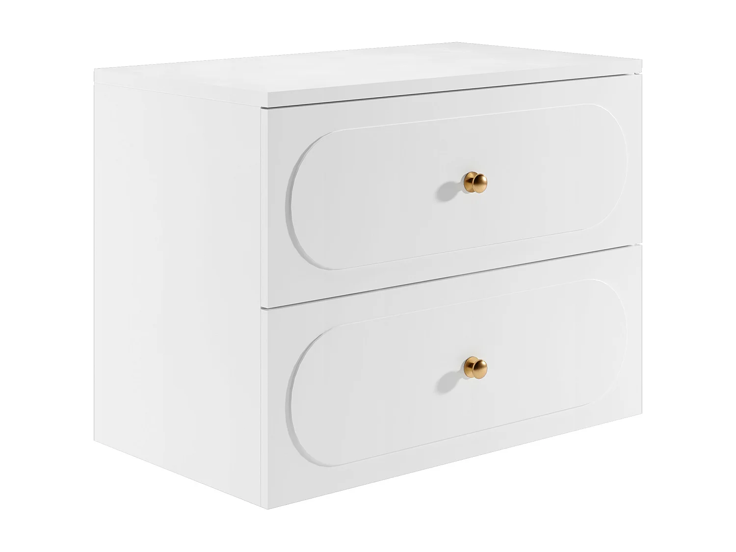 Meuble sous vasque suspendu avec planche - Blanc - 80 cm - SATOBAL