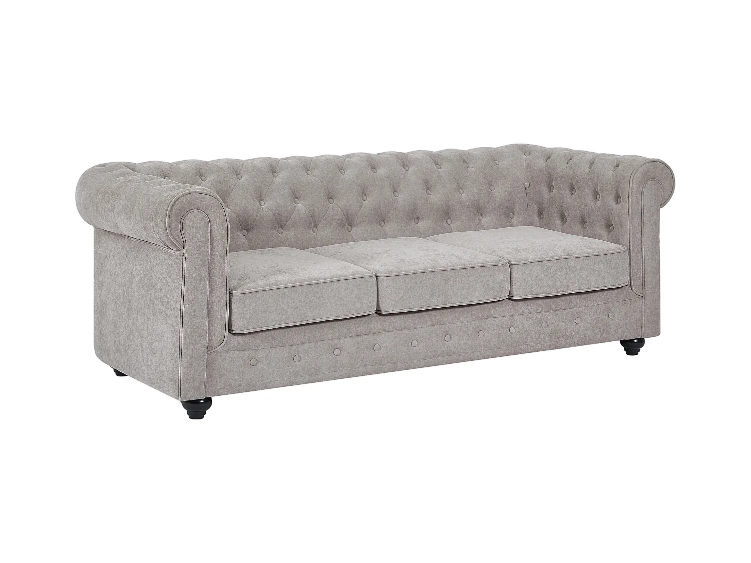 Canapés 3 places 2 places et un fauteuil en tissu gris CHESTERFIELD