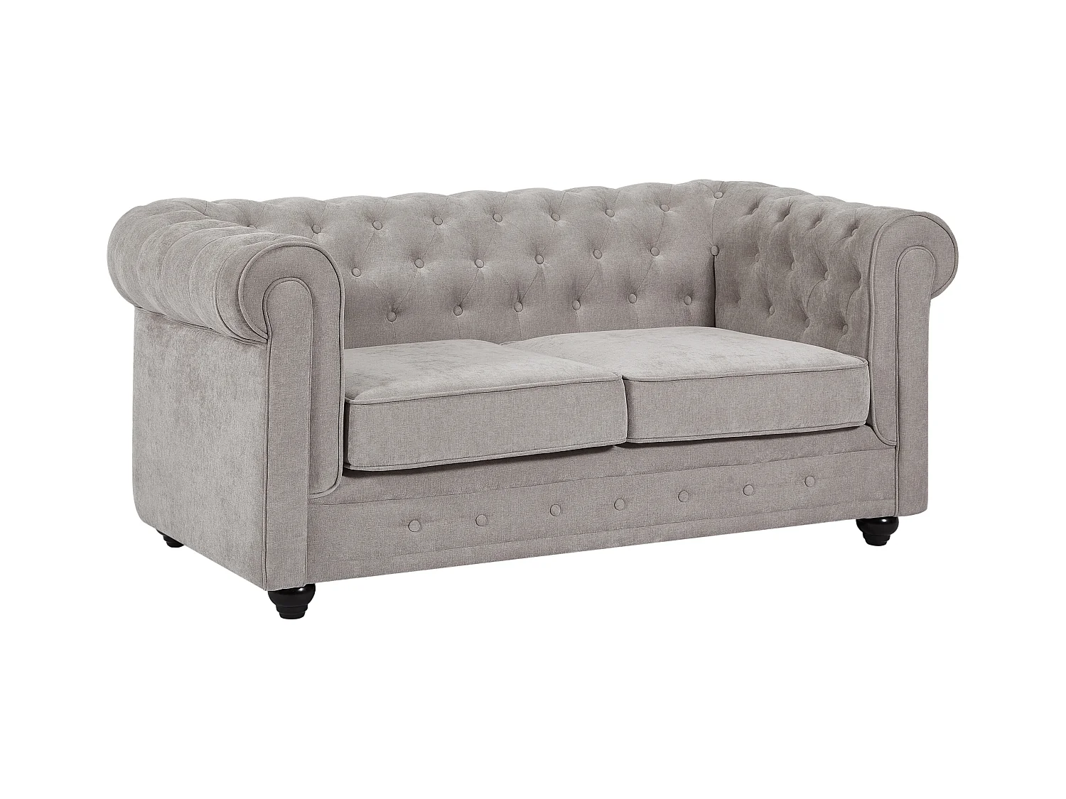 Canapés 3 places 2 places et un fauteuil en tissu gris CHESTERFIELD