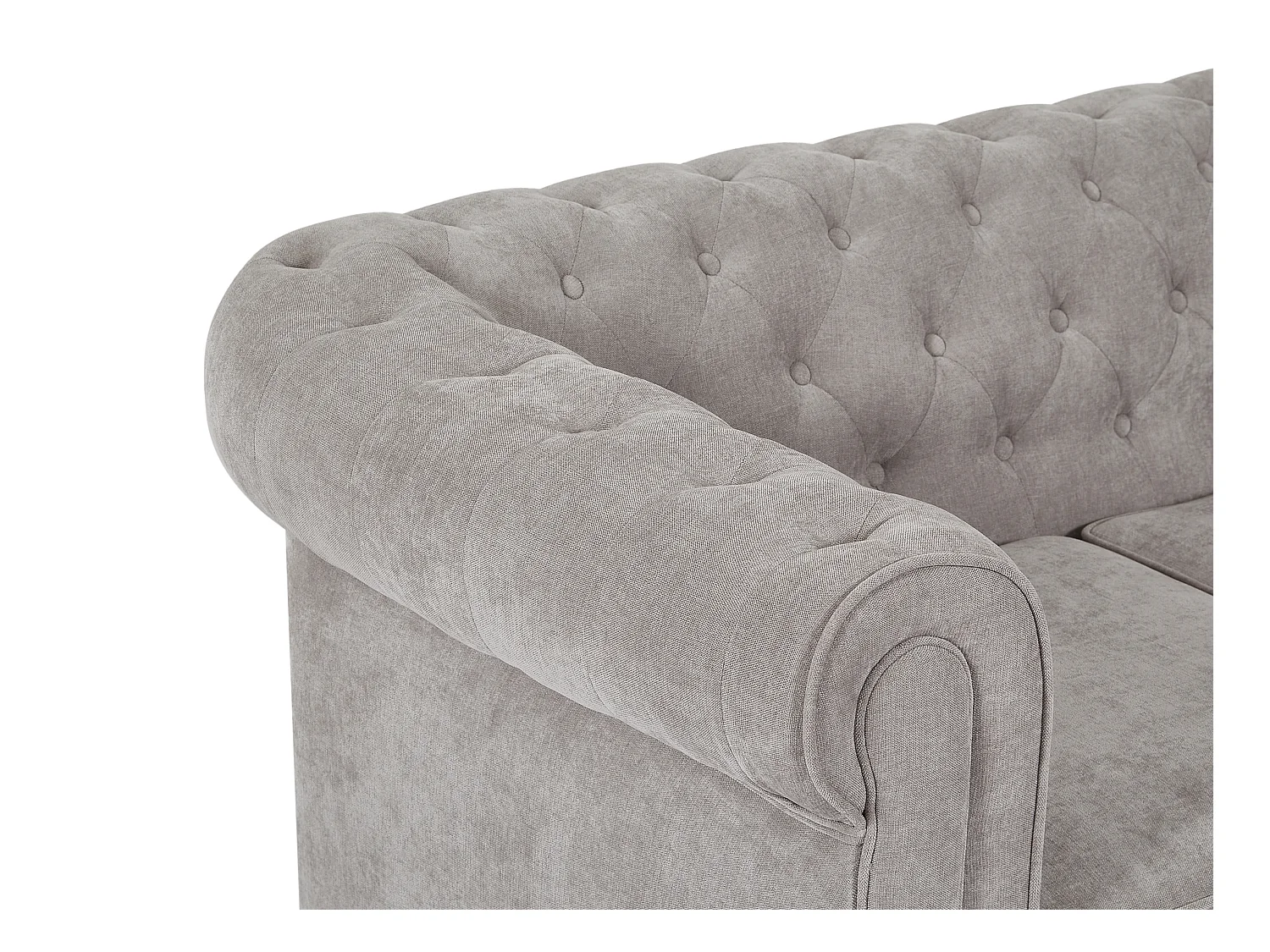 Canapés 3 places 2 places et un fauteuil en tissu gris CHESTERFIELD