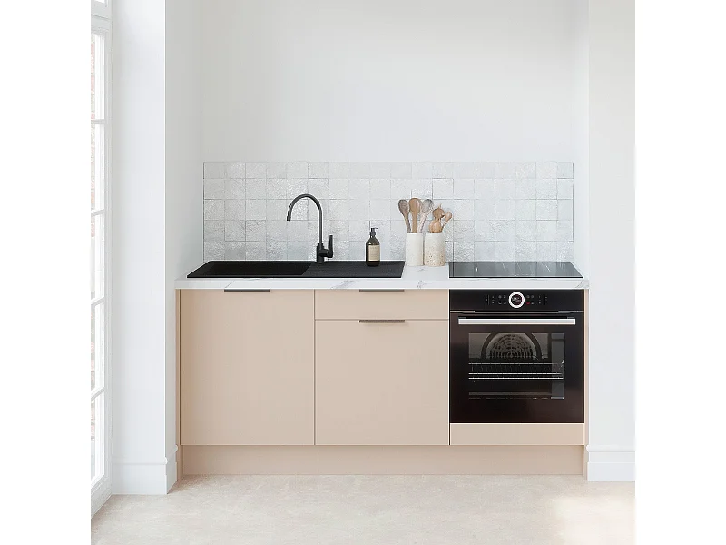 Meubles bas de cuisine - L. 185 cm - beige cachemire - Luzia