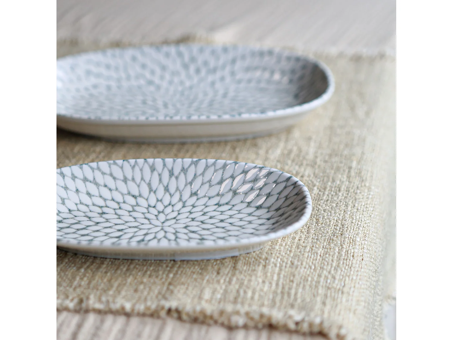 Novastyl - Lot 6 Assiettes Ovales Jasmin 19x10.5cm En Porcelaine Blanc