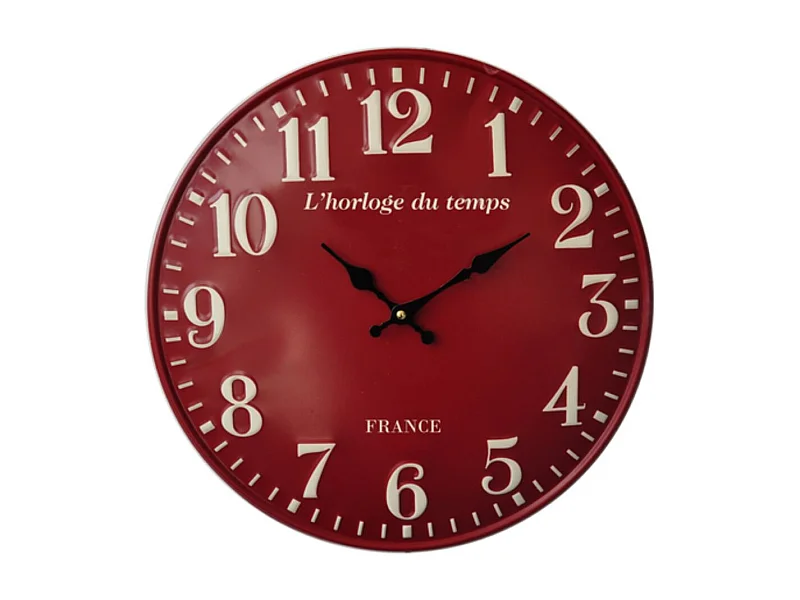 Horloge - «l’horloge du temps» rouge Ø40 cm