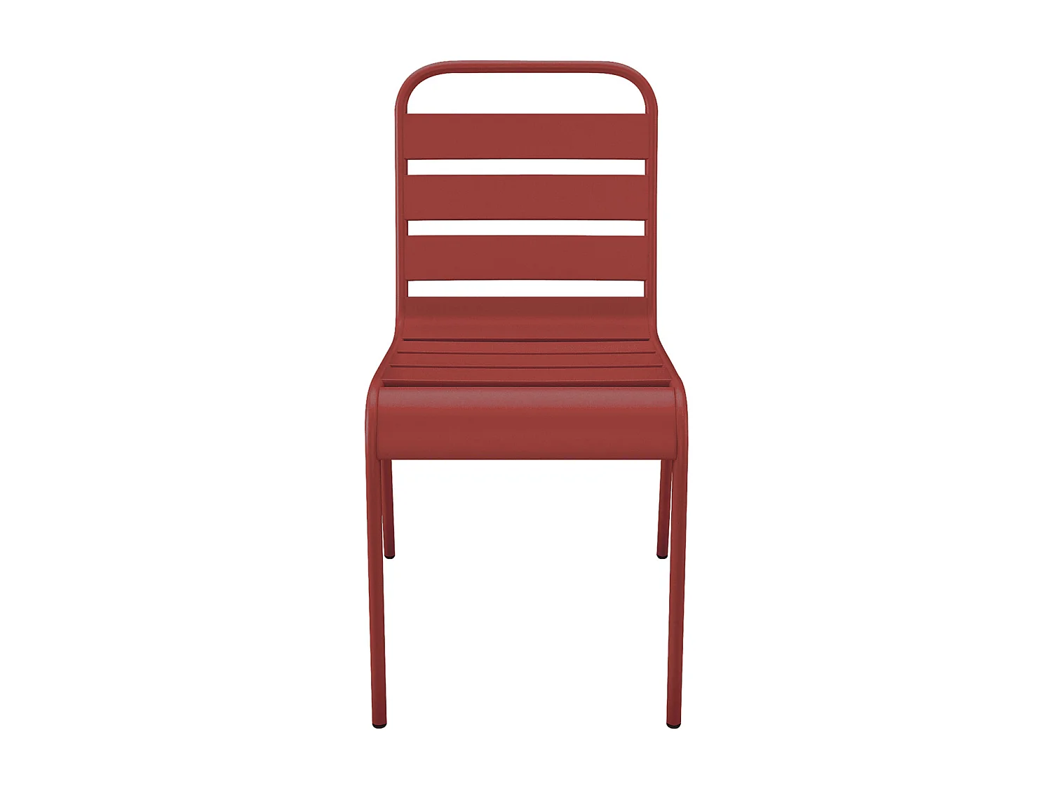 Lot de 2 chaises de jardin empilables en métal - Rouge - MIRMANDE de MYLIA