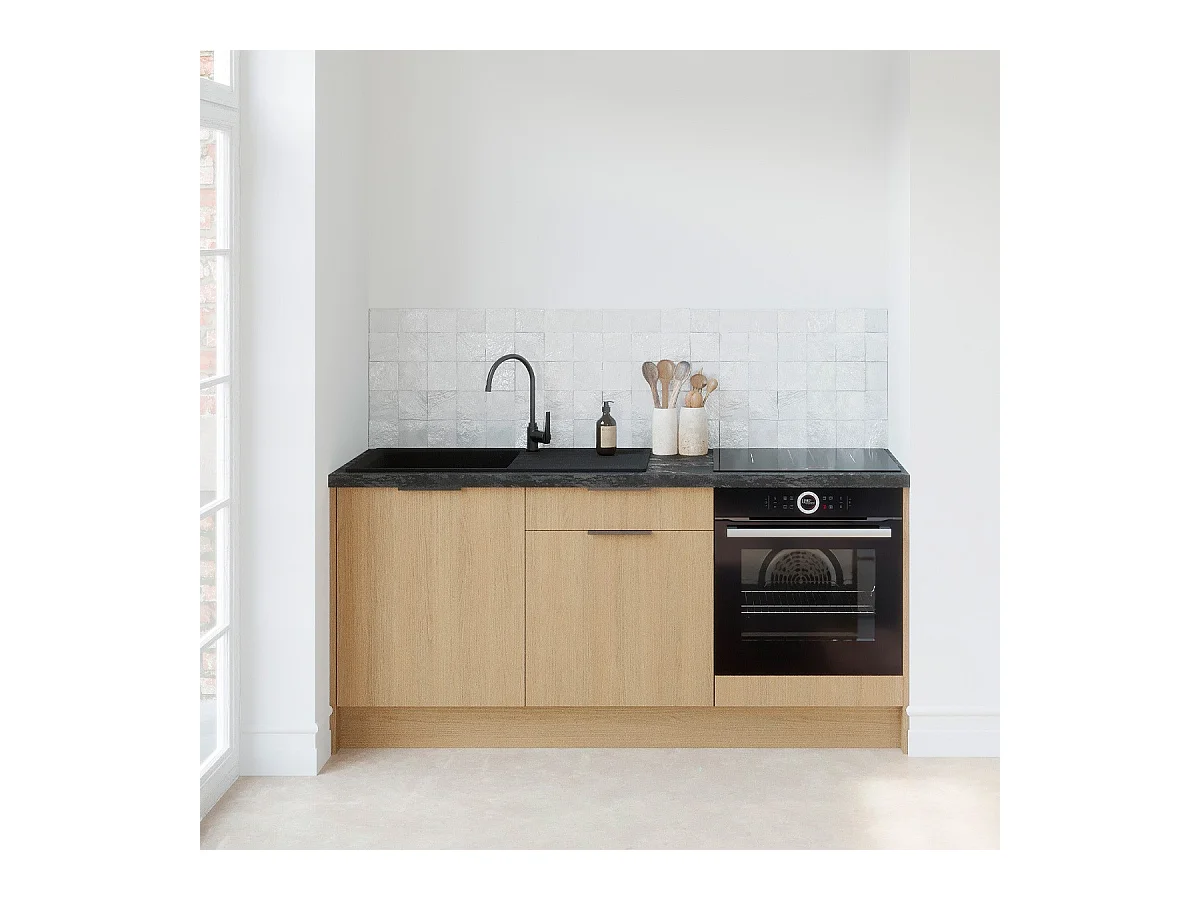 Meubles bas de cuisine - L. 185 cm - chêne clair - Sierra