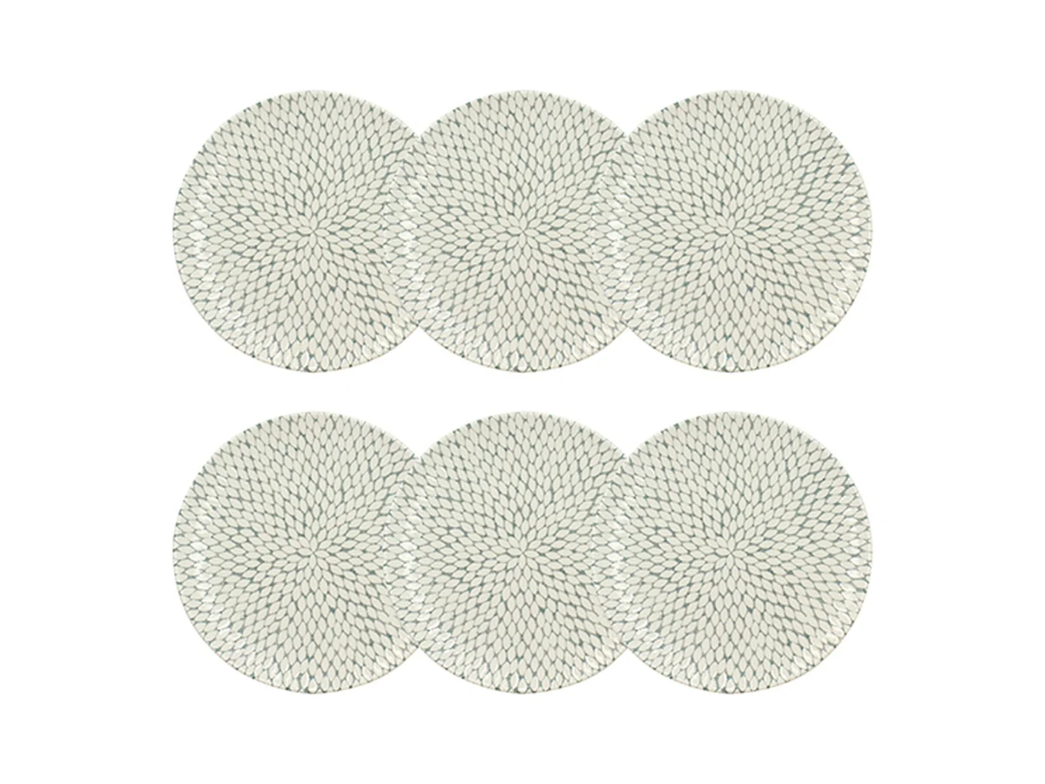 Novastyl - Lot 6 Assiettes Plates Jasmin 27cm En Porcelaine Blanc