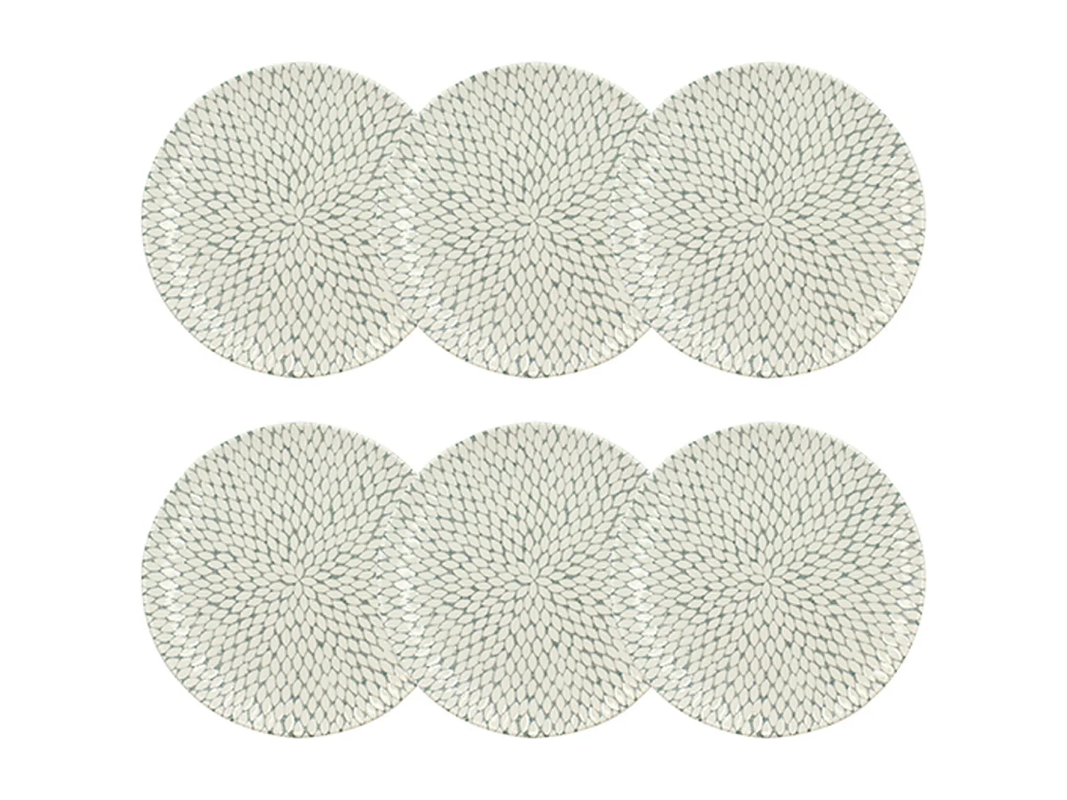 Novastyl - Lot 6 Assiettes Plates Jasmin 27cm En Porcelaine Blanc