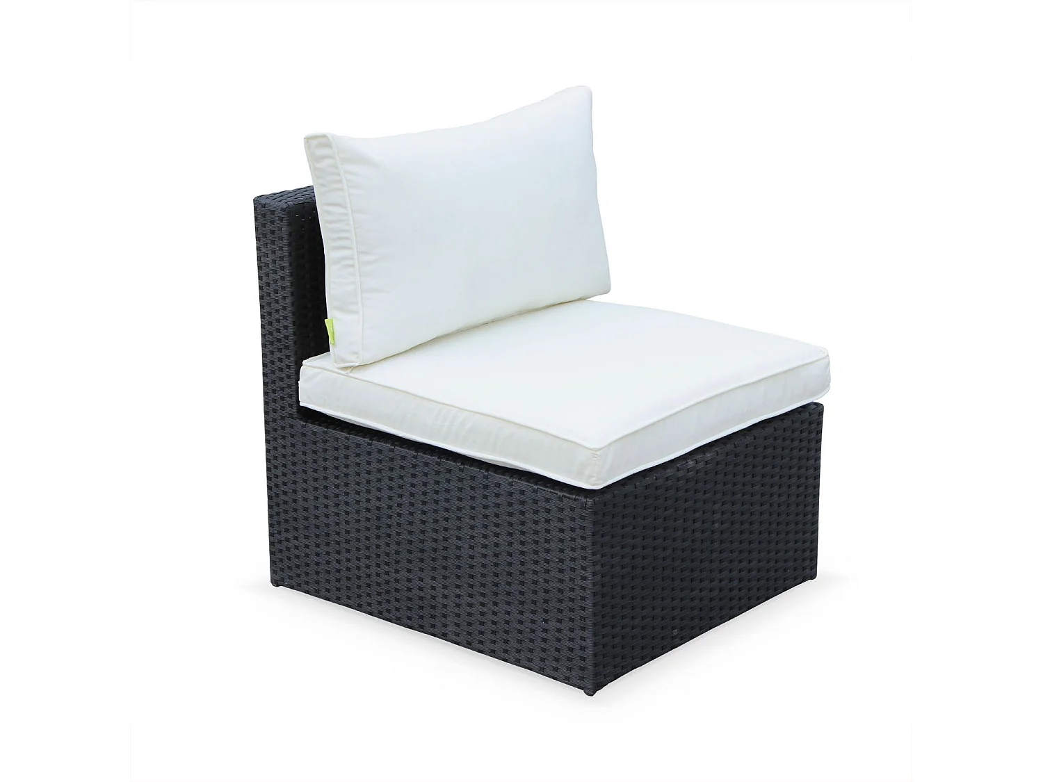 Salotto da giardino in resina intrecciata, 5 posti, nero