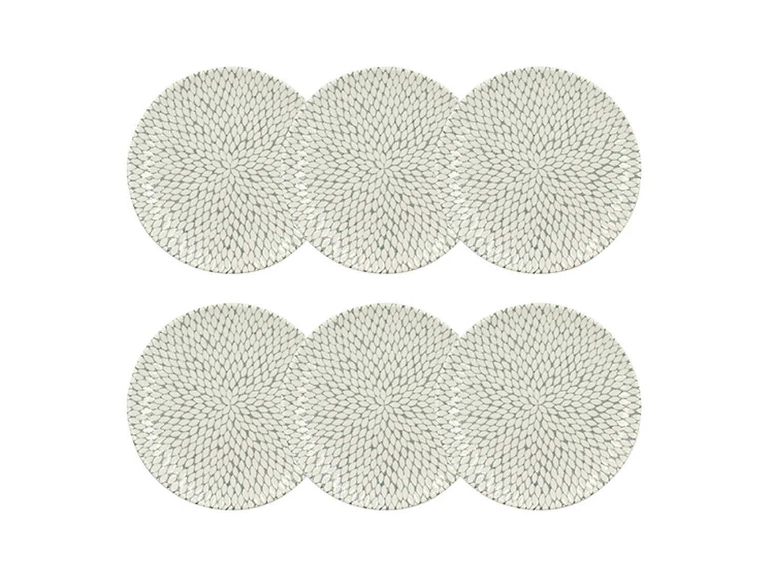 Novastyl - Lot6 Assiettes A Dessert Jasmin 20cm En Porcelaine Blanc