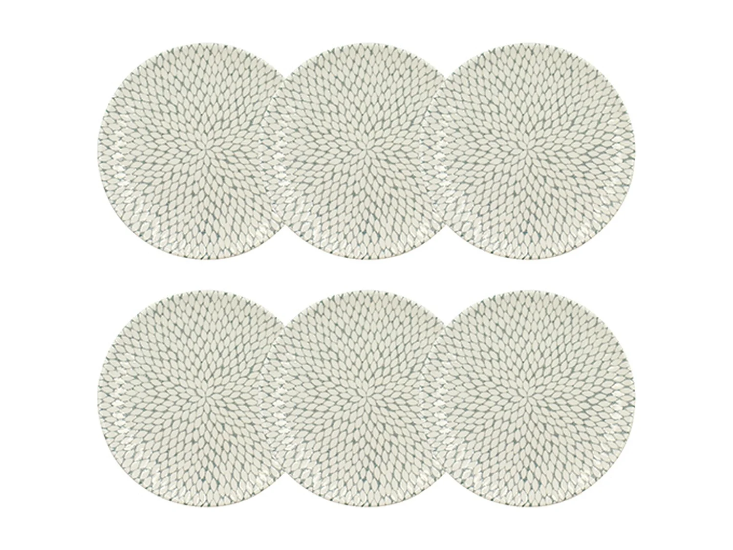 Novastyl - Lot6 Assiettes A Dessert Jasmin 20cm En Porcelaine Blanc