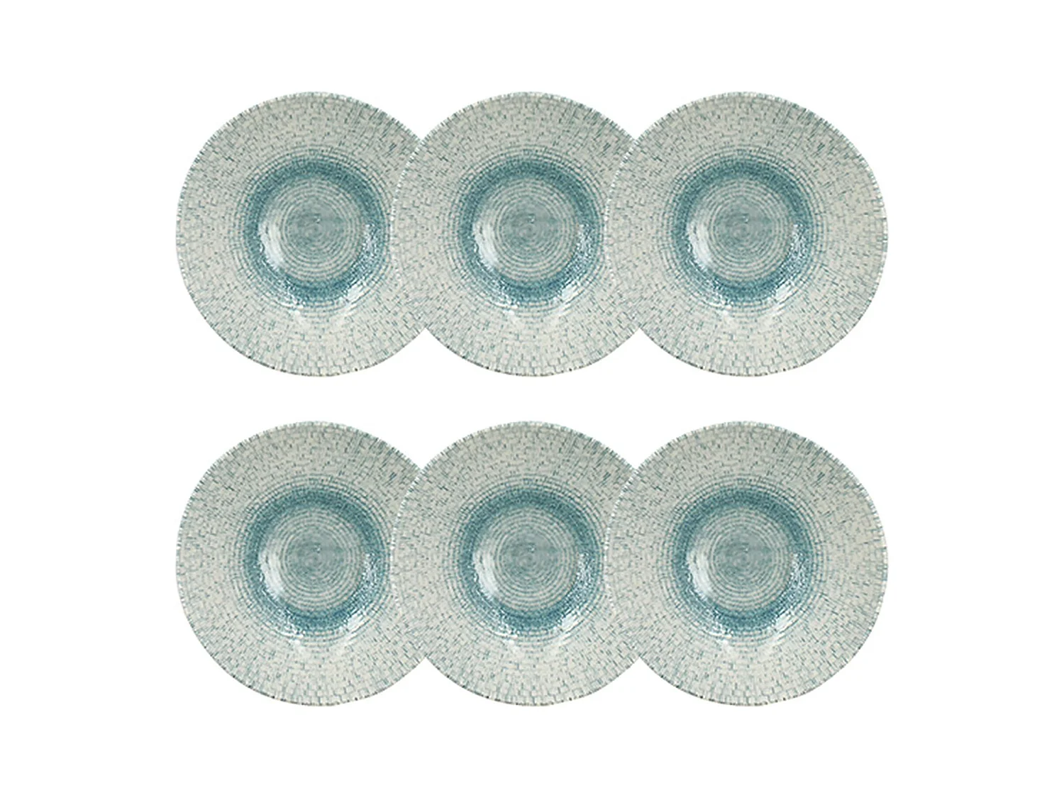 Novastyl - Lot 6 Coupelles Aqua 15cm En Porcelaine Blanc Et Bleu