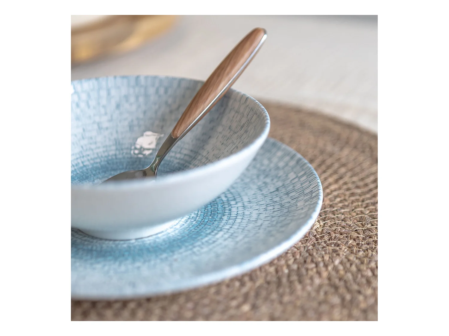 Novastyl - Lot 6 Coupelles Aqua 15cm En Porcelaine Blanc Et Bleu