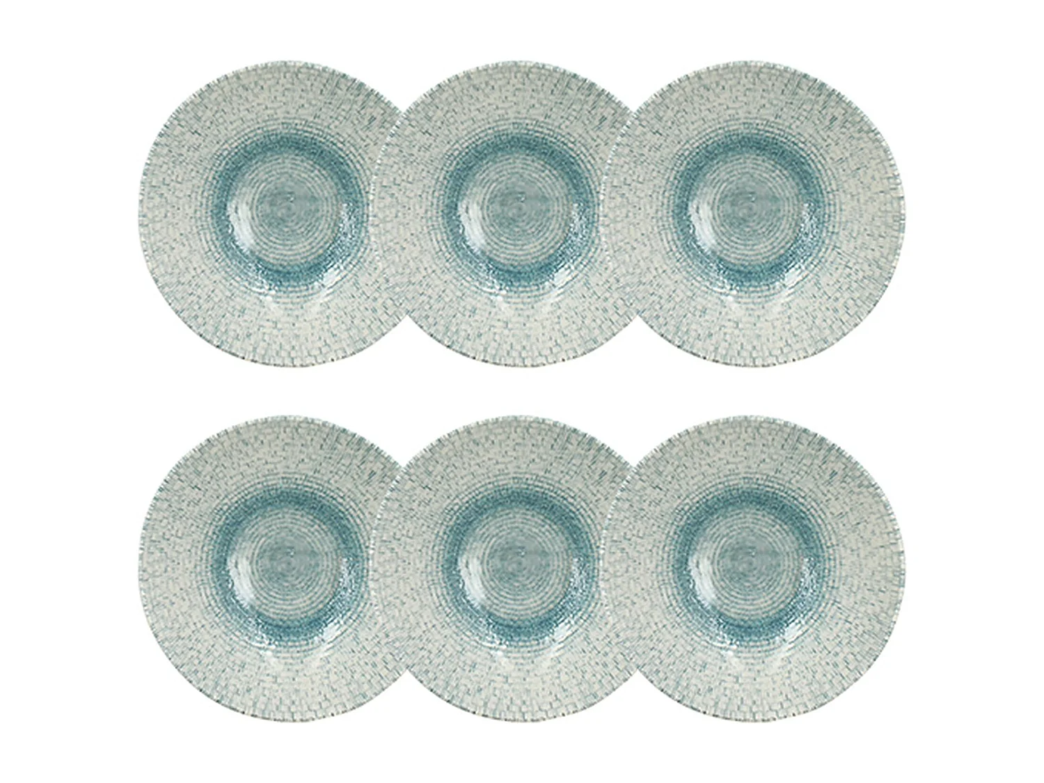 Novastyl - Lot 6 Coupelles Aqua 15cm En Porcelaine Blanc Et Bleu