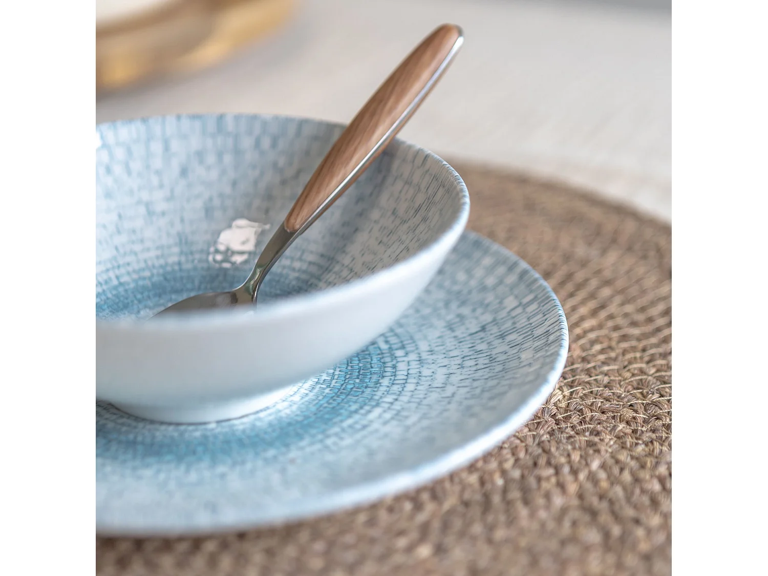 Novastyl - Lot 6 Coupelles Aqua 15cm En Porcelaine Blanc Et Bleu