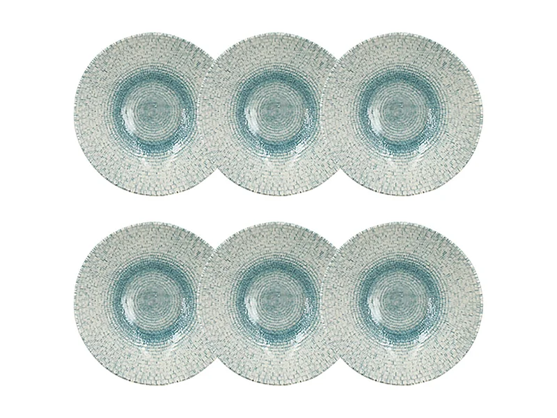 Novastyl - Lot 6 Coupelles Aqua 15cm En Porcelaine Blanc Et Bleu