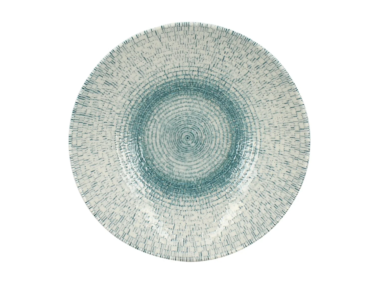 Novastyl - Lot 6 Assiettes Creuses Aqua 21cm En Porcelaine Blanc Et Bleu