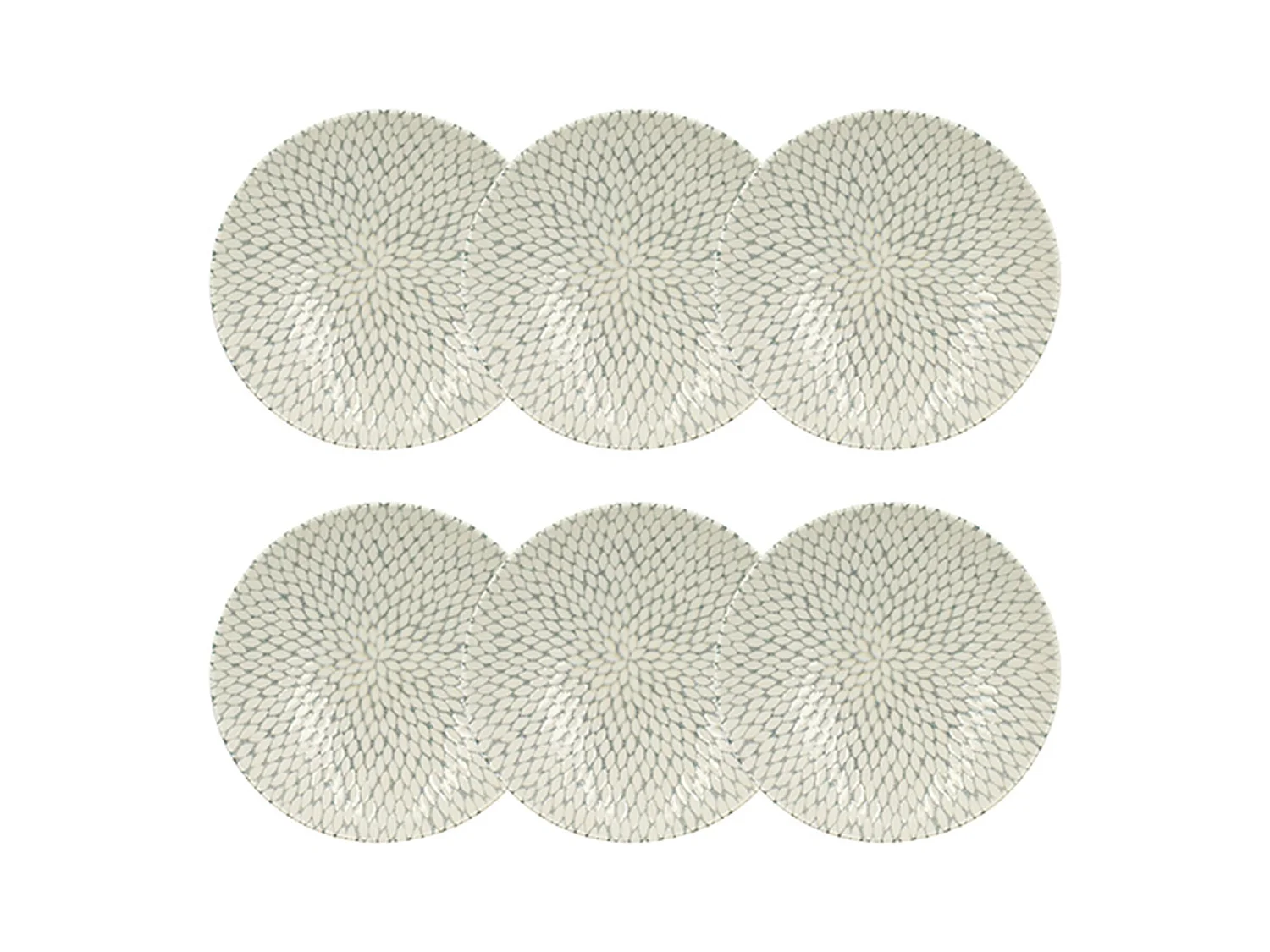 Novastyl - Lot 6 Assiettes Creuses Jasmin 21cm En Porcelaine Blanc