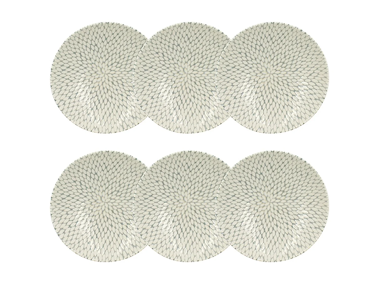 Novastyl - Lot 6 Assiettes Creuses Jasmin 21cm En Porcelaine Blanc