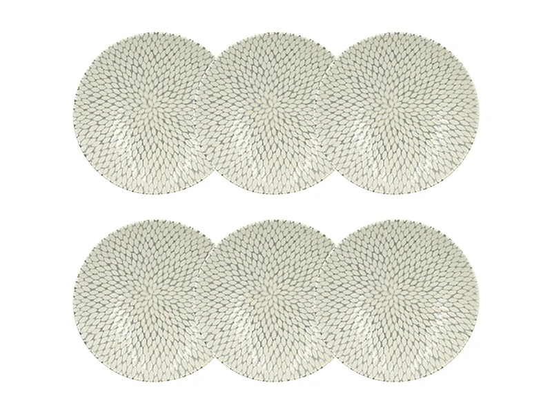 Novastyl - Lot 6 Assiettes Creuses Jasmin 21cm En Porcelaine Blanc