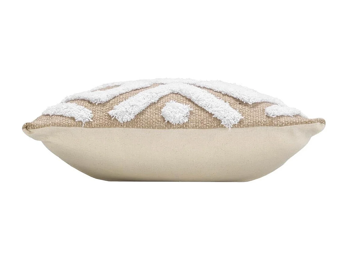 Housse de Coussin Tufté en Jute "Damia" 40x40cm Marron