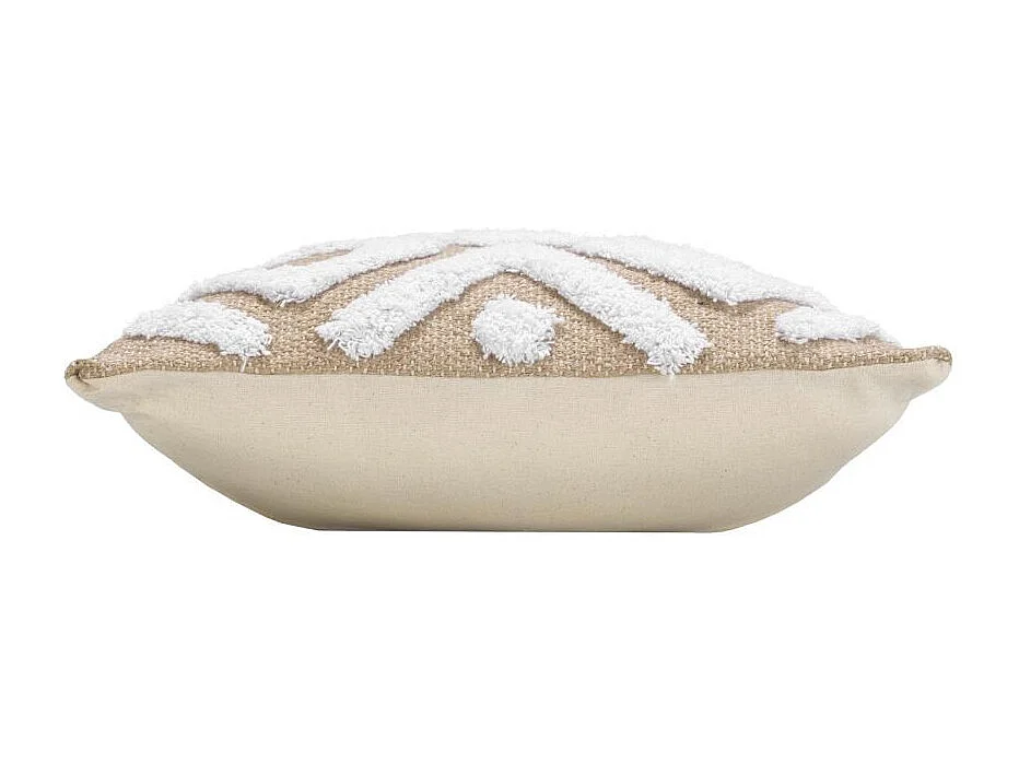 Housse de Coussin Tufté en Jute "Damia" 40x40cm Marron