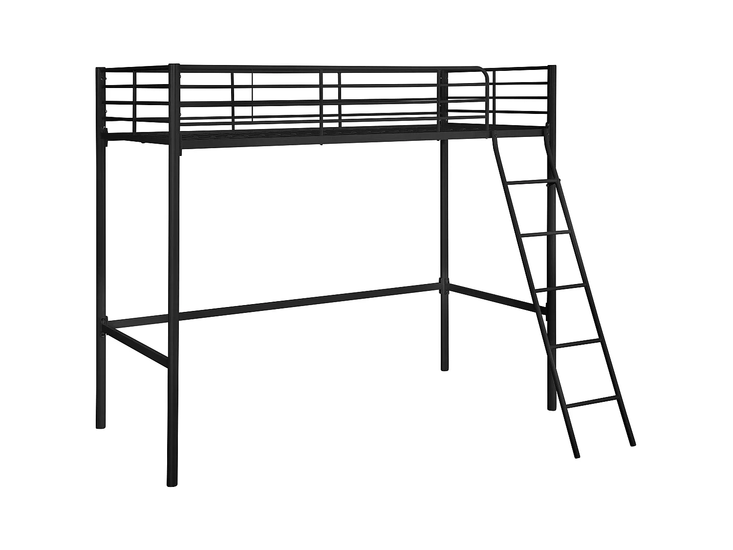 Clove | Cama Cama Alta 90 Metal Negro