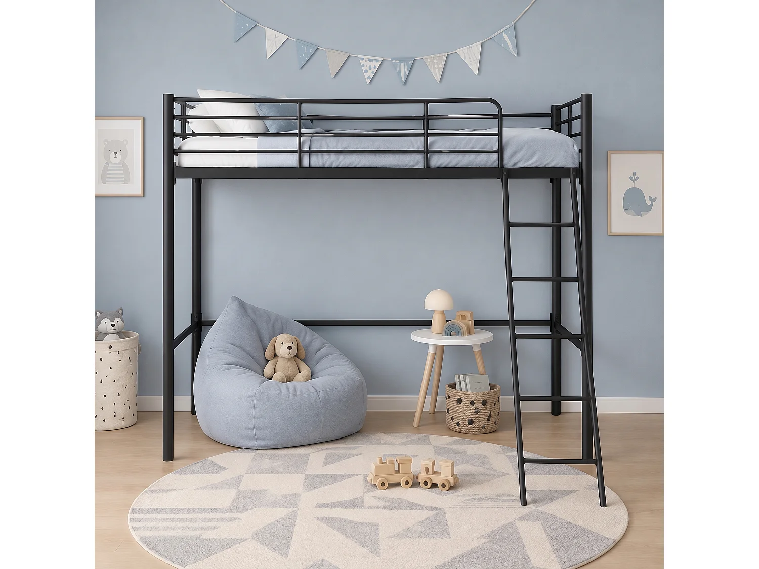 Clove | Letto Letto Alto 90 Nero Metallo
